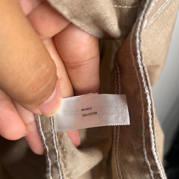 GAP Mens Shirt Size L Light Brown Short Sleeve Collared Button Down Unlined - Picture 4 of 15